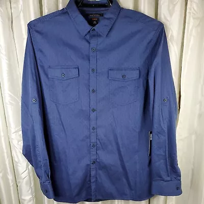 Marc Anthony Mens 2XL Slim Fit  Blue Button Up Long Sleeve Shirt  NEW E508 • $24.99