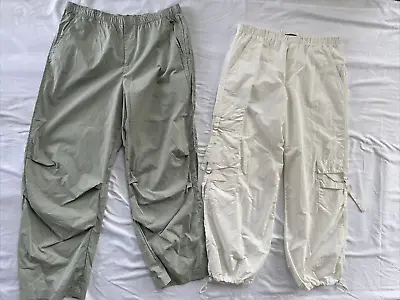 $50 • Buy Zara Parachute Pants… Womens .. Lot Of 2… Size XL 