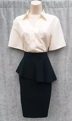 £6.99 • Buy Green Peplum Pencil Skirt,50's,60's,70's,80's Vintage Style,zara,size 10 App