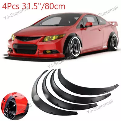 For Honda Civic Accord 31.5  Car Fender Flares Wide Body Kit Wheel Arches Black • $54.72