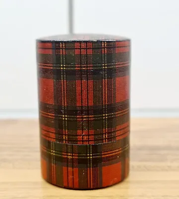 Antique Tartan Ware Cylinder Pot/ Container • £35