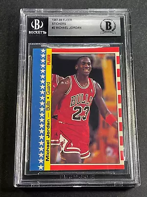 Michael Jordan 1987 Fleer Stickers #2 Chicago Bulls Card Nba Hall Of Famer Mj • $250