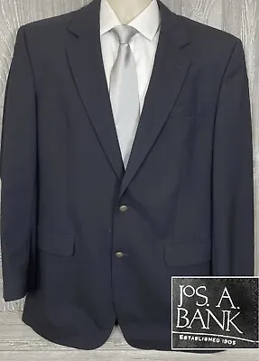 JOS A BANK Mens Navy Wool Metal Button Blazer 44-46XL Extra Long (t12) • $50