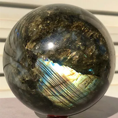 7.85lb  Natural Labradorite Ball Rainbow Quartz Crystal Sphere Gem Reiki Healing • $28.77