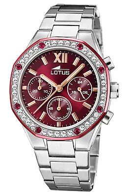 Lotus Women's Watch Chronograph Excellent Bordeaux Chrono 18872/3 • £155.23