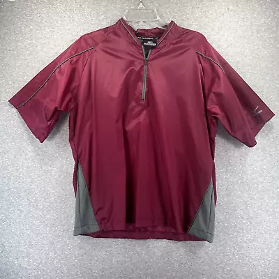Mizuno Teamwear Mens Running Shirt Small Red Short Sleeve Pullover Windbreaker • $16.06