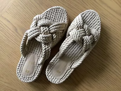 H&M Rope Effect Flatform Sandals Size 6 / 39 • £8