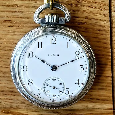 1908 ELGIN Pocket Watch 18s 7 Jewels Grade 294 Openface Vintage Timepiece U.S.A. • $219