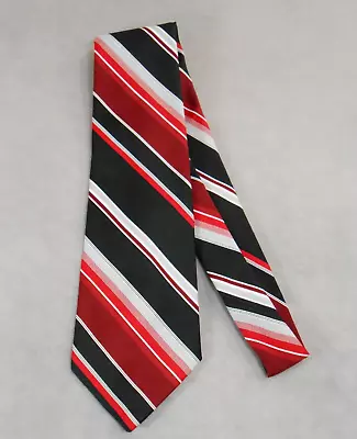 Vintage Emilio Ferrara Necktie Mod Retro Disco Tie Striped Red Black • $15