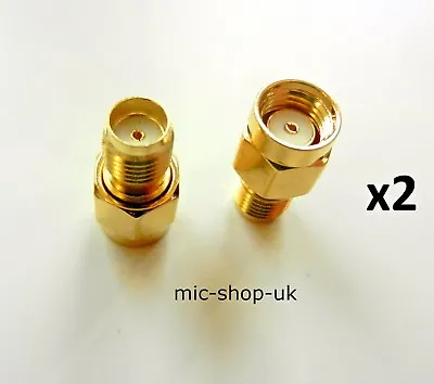 £2.95 • Buy RP SMA Male Plug To SMA Female Jack WiFi Antenna Extender Adapter Gold  X 2