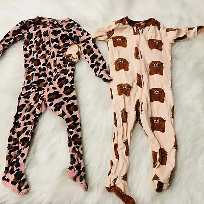 Bundles One Place 2 Piece Full Zip Footed Sleepers Pajamas Infant 6-9 Months • $11.99