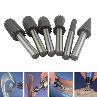 6pcs 6mm Rotary Burr Set HSS Rotary Files For Metal Plastic Wood Grinding #ur • $8.94