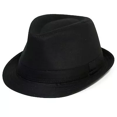 Unisex Black Trilby Hat 5 Sizes Sent Boxed • £9.99