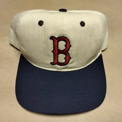 VTG 90s BOSTON RED SOX TWO TONE SNAPBACK HAT CAP TWINS PLAIN LOGO BASEBALL MLB • $39.99