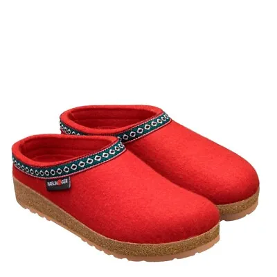 Haflinger Franzl Rubin Red Wool Felt Slippers Clogs • £107.21