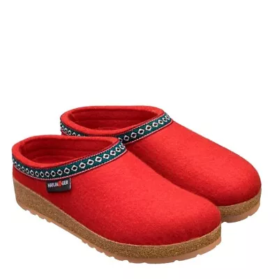 Haflinger Franzl Rubin Red Wool Felt Slippers Clogs • £108.20