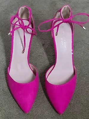 £13 • Buy New Look Size 5 Shoe Pink Magenta Fuchsia 3.5 Inch Heel Point Toe Spring Summer