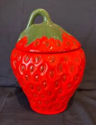 Vintage Strawberry Cookie Jar • $38