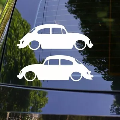 2x Lowered Car Silhouette Decal Stickers For Classic VW Bug Beetle • $7.99