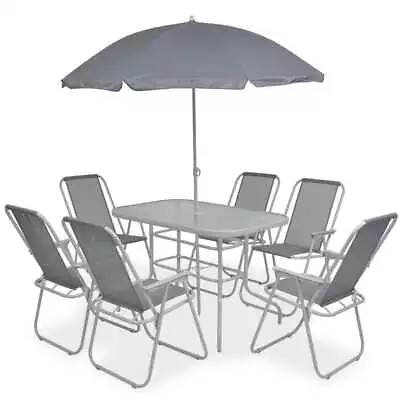 Outdoor Dining Set Furniture Steel And Textilene Table&Chair 6/8 Piece VidaXL • $307.99