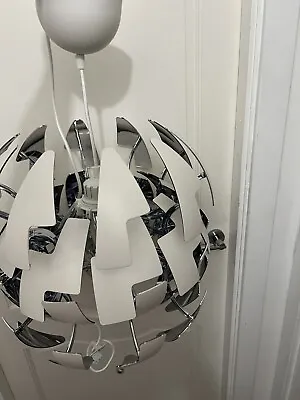 IKEA David Wahl Pendant Light  Death Star Style White/Silver 52cm • £90