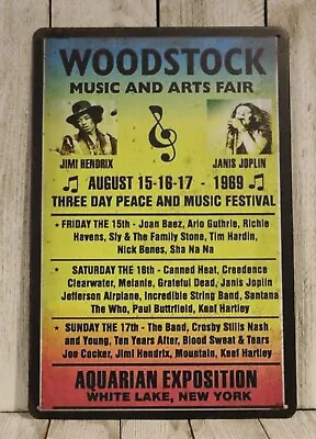 Woodstock Tin Sign Live Concert Festival 1969 Vintage Ad Metal Poster Replica XZ • $10.97