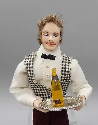 Vintage Porcelain Waiter Doll Artisan Dollhouse Miniature 1:12 • $39.99