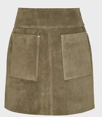 £9.20 • Buy Reiss Khaki Green Elm Suede Mini Skirt 6