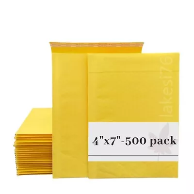 500 PCS | Kraft Bubble Mailers #000 Padded Envelopes Shipping Bags 4 X7  • $29.85