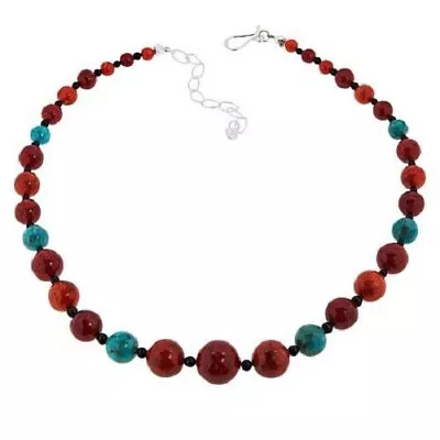 HSN Jay King Sterling Silver Multi-Gemstone Beaded Necklace • $45