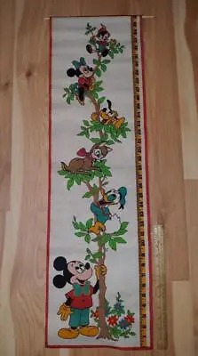 Disney Mickey Wall Hanging Growth Chart Vintage 36   Embroidered Canary Islands • $52.48