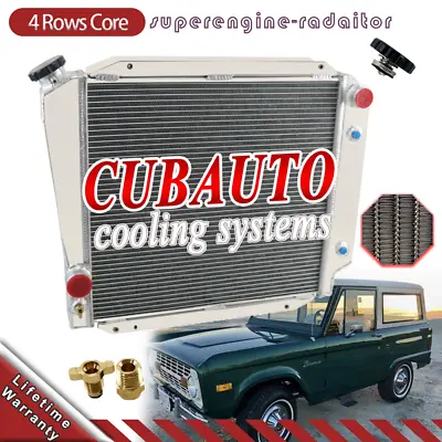 $209 • Buy Aluminum 4 Rows Radiator Fits 1966-1977 Ford Bronco Custom Ranger V8 Conversion