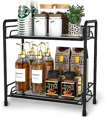 Coffee Stand Organizer For Countertop Bar Shelves For Kitchen  2 Tier • $26.54