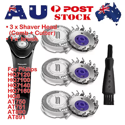 $9.59 • Buy 3X Shaver Electric Razor Blades Heads Cutter Replacement For Philips HQ8 AT890 D