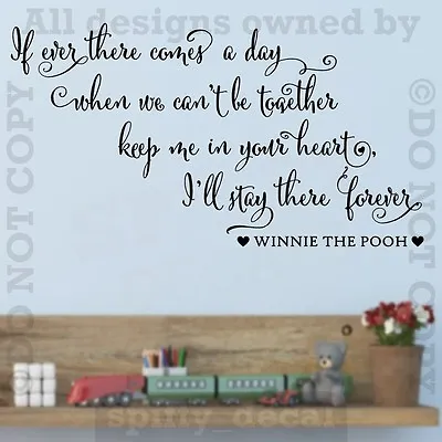 Winnie The Pooh Heart Forever Quote Vinyl Wall Decal Sticker Decor Nursery Room • $16.77