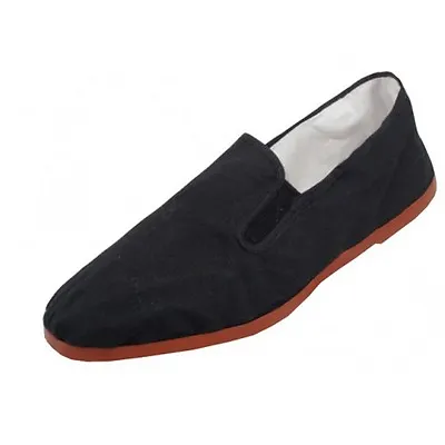 Mens Kung Fu Shoes Chinese Martial Art Ninja Rubber Sole Canvas Slipper Slip On  • $9.40