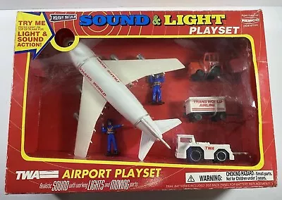 Remco 7533 TWA Airlines Airport Play Set Sounds Lights 1993 Vintage Works READ • $59.99