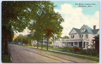 Postcard MS Meridian Mississippi 8th Street Looking East Residences MS22 • $11.99