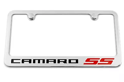 Camaro SS Engraved Chrome Plated License Plate Frame Made In USA Dual Logo • $33.95