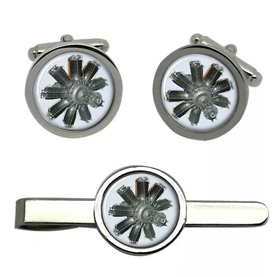 Clerget Rotary Aircraft Engine Cufflinks And Tie Clip Set • $80.15