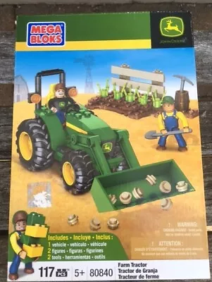 Mega Bloks John Deere Farm Tractor Set #80840 119 Pieces - New & Sealed • £10.99