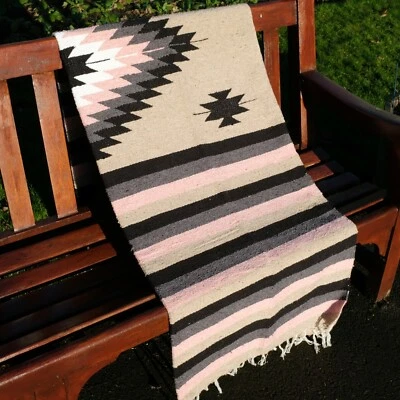£32 • Buy Mexican Saltillo Sarape Blanket - Puebla Rosa