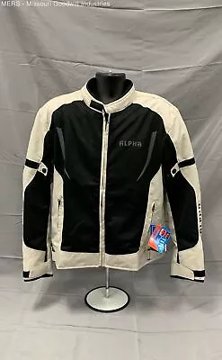 Alpha Men Black/Grey Cycle Gear Hi Vis Mesh Motorcycle Jacket - Size XL • $14.99