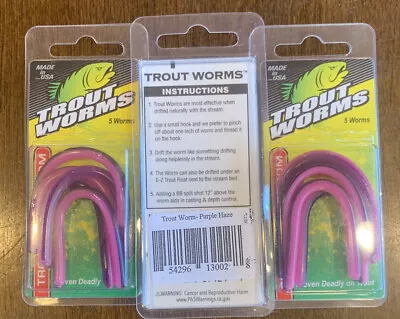 3 Packs Trout Magnet Trout Worms Purple Haze • $9.99