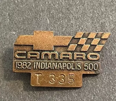 1982 Indy 500 BRONZE Pit Pass Badge Pin #T335 Johncock Winner Camaro • $35