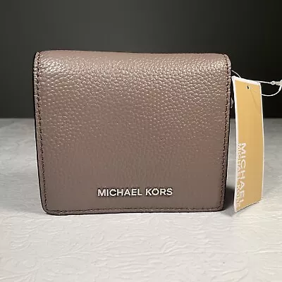 NEW Michael Kors MERCER Carryall Card Case Wallet Cinder Brown Leather • $40