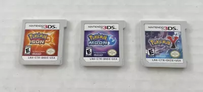 $89 • Buy Nintendo 3ds - Pokemon Y -  Pokemon Moon & Pokemon Sun - Games Only - Tested