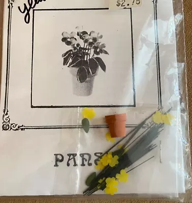 DIY Dollhouse Miniatures Pansy Kit Yellow Paper Flower Building OK79 Potted • $42.50