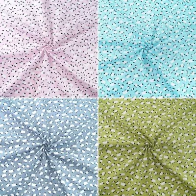 100% Cotton Poplin Fabric Rose & Hubble Adult Sheep Little Lambs Farm Animal • £1.50