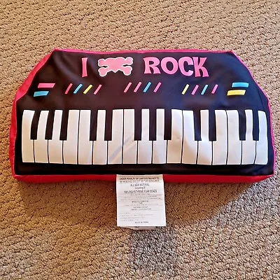 Piano Music Keys Throw Pillow Cushion Rectangle Rock Black Pink Playroom Bedroom • $11.03
